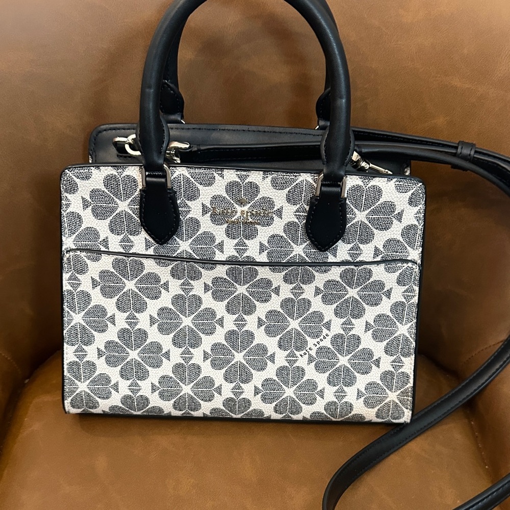 Kate Spade Black and White Floral Satchel